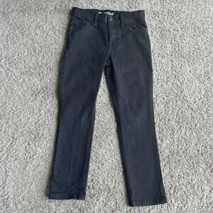 Cat & Jack Boys Kids Black Skinny Adjustable Waist Snap Button Jeans SZ 8